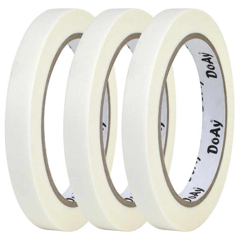DOAY 3 Pack White Masking Tape - Painters Tape 0.50 Inch Wide - Multi-Surface, Water Resistant, Indoor & Outdoor Use - 270FT Total - Artist Tape for Paint, Wall, Watercolor (#4010) - Image 1